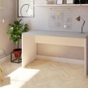 Ver imagem 2 de Escrivaninha Mesa Escritório 160CMX70CM 160cm Branca e Cinza Cristal