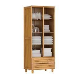 Guarda-Roupa Multiuso Mel 2 Portas 2 Gavetas 3 Prateleiras Madeira Maciça de Pinus - Cavazotto 1135M - 3