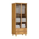 Ver imagem 2 de Guarda-Roupa Multiuso Mel 2 Portas 2 Gavetas 3 Prateleiras Madeira Maciça de Pinus - Cavazotto 1135M
