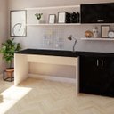 Ver imagem 2 de Escrivaninha Mesa Escritório 160CMX70CM 160cm Branca e Preto