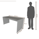 Ver imagem 3 de Escrivaninha Mesa Escritório 160CMX70CM 160cm Cinza Cristal