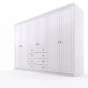 Ver imagem 2 de Guarda-Roupa Casal 6 Portas 4 Gavetas Branco