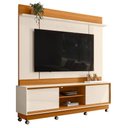 Ver imagem 1 de Estante Home Theater Siena Cinamomo/off White para Tv até 75” com Rodízios - Madetec
