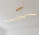 Ver imagem 1 de Pendente Moderno Dourado 1,20m LED Luz Quente 3200k Bivolt