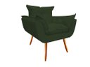 Ver imagem 2 de Poltrona Decorativa Opala Suede Verde Pés Madeira Ms Decor