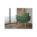 Ver imagem 3 de Poltrona Decorativa Opala Suede Verde Pés Madeira Ms Decor