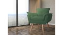 Ver imagem 3 de Poltrona Decorativa Opala Suede Verde Pés Madeira Ms Decor