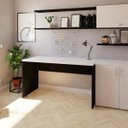 Ver imagem 2 de Escrivaninha Mesa Escritório 160CMX70CM 160cm Preto e Branca