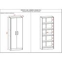 Ver imagem 3 de Armário Multiuso 2 Portas 4 Prateleiras Freijo e Oak