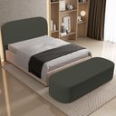 Ver imagem 4 de Cabeceira Cama Box King 195cm Lanna com Puff Recamier Doha W01 Linho Verde Musgo - Lyam Decor