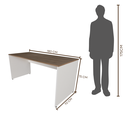 Ver imagem 3 de Escrivaninha Mesa Escritório 180CMX70CM 180cm Branca e Carvalho Mel Bege