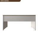 Ver imagem 6 de Escrivaninha Mesa Escritório 180CMX70CM 180cm Branca e Carvalho Mel Bege