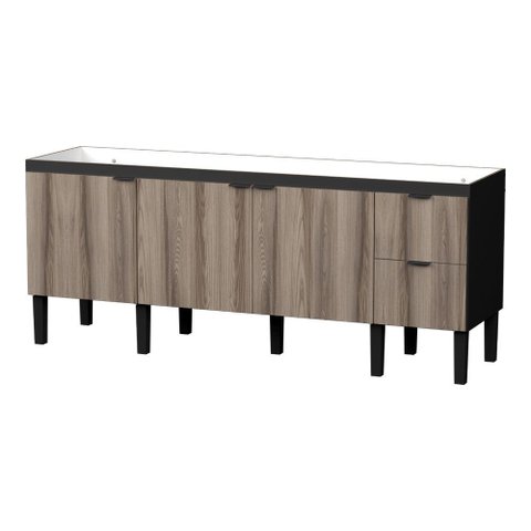 Gabinete Cozinha 1,94m Mdp Elegance com 9 Pés Sofisticado:preto/tamarindo