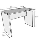 Ver imagem 3 de Escrivaninha Mesa Escritório 180CMX70CM 180cm Branca e Cinza Cristal