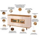 Ver imagem 3 de Aparador Buffet para Sala de Jantar com Led 5 Portas 1 Gaveta Lizzano B01 Off White Cinamomo - Lyam