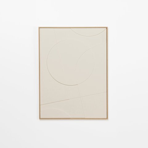 Quadro Arte em Relevo com Moldura Ps Bamboo Natural 60cm X 80cm 28171s