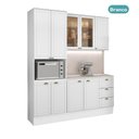 Ver imagem 3 de Cozinha Milla Linen 9 Portas 3 Gavetas MDF 190cm Branco Móveis Carraro