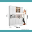 Ver imagem 2 de Cozinha Milla Linen 9 Portas 3 Gavetas MDF 190cm Branco Móveis Carraro
