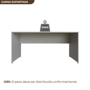 Ver imagem 4 de Escrivaninha Mesa Escritório 180CMX70CM 180cm Cinza Cristal