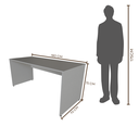 Ver imagem 3 de Escrivaninha Mesa Escritório 180CMX70CM 180cm Cinza Cristal