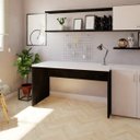 Ver imagem 2 de Escrivaninha Mesa Escritório 180CMX70CM 180cm Preto e Branca
