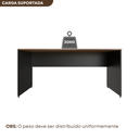 Ver imagem 4 de Escrivaninha Mesa Escritório 180CMX70CM 180cm Preto e Carvalho Mel Bege