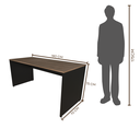 Ver imagem 3 de Escrivaninha Mesa Escritório 180CMX70CM 180cm Preto e Carvalho Mel Bege