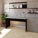 Ver imagem 2 de Escrivaninha Mesa Escritório 180CMX70CM 180cm Preto e Cinza Cristal