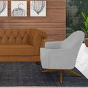 Ver imagem 2 de Poltrona Giratória 73cm Epic Veludo Cinza Claro - Sallar Home