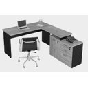 Ver imagem 4 de Mesa p/ Escritório Versátil 1,20m c/ Armário - Marsala/Preto