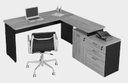 Ver imagem 4 de Mesa p/ Escritório Versátil 1,20m c/ Armário - Marsala/Preto