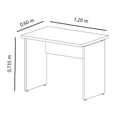 Ver imagem 2 de Mesa p/ Escritório Versátil 1,20m c/ Armário - Marsala/Preto