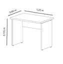 Ver imagem 2 de Mesa p/ Escritório Versátil 1,20m c/ Armário - Marsala/Preto