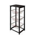 Ver imagem 1 de Fruteira de Chão Cozinha Desmontada Aço Preto Cesto Cobre Tampo Preto Madri