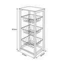 Ver imagem 2 de Fruteira de Chão Cozinha Desmontada Aço Preto Cesto Cobre Tampo Preto Madri