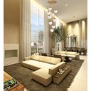 Ver imagem 2 de Pendente Moderno Dourado 50cm Pé Direito Alto Sala Escada Arevo Iluminação 82dr9 Jabuticaba Vidro Tr