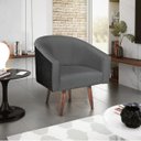 Ver imagem 2 de Kit 02 Poltronas Luiza Pés Palito Factor Preto e Linho - Doce Sonho Móveis KIT 2 POLTRONA POLTRONAS