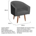 Ver imagem 6 de Kit 02 Poltronas Luiza Pés Palito Factor Preto e Linho - Doce Sonho Móveis KIT 2 POLTRONA POLTRONAS