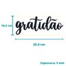Adorno Gratidão - Quadro, Lettering, Decoração Para Parede - 25cm - Toque 3D:Rosa Claro - 3