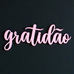 Adorno Gratidão - Quadro, Lettering, Decoração Para Parede - 25cm - Toque 3D:Rosa Claro - 1