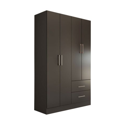 Guarda-roupa Solteiro Vittorio 4 Portas 2 Gavetas Preto - Panorama Móveis
