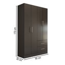 Ver imagem 4 de Guarda-roupa Solteiro Vittorio 4 Portas 2 Gavetas Preto - Panorama Móveis