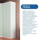 Ver mais imagens de Guarda-Roupa Modulado 2 Portas com Prateleiras e Cabideiro Infinity Verde/Branco/Pistache
