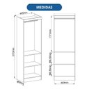 Ver imagem 4 de Guarda-Roupa Modulado 2 Portas com Prateleiras e Cabideiro Infinity Verde/Branco/Pistache