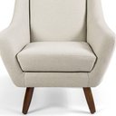 Ver imagem 3 de Poltrona Decorativa Fixa Pés de Madeira Juliet D02 Algodão Bege C-370 - Lyam Decor