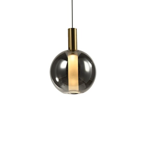 Lustre Pendente Skylight Spia 4089 21cm Led Bivolt Dourado e Fumê