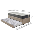 Ver imagem 2 de Bicama Box Baú Solteiro 88x188x42 Courino Linho Bege com Colchão Adapto Molas Ensacadas Ecoflex