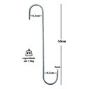 Ver imagem 2 de Gancho S Grande para Pendurar Plantas 50cm - 3peças