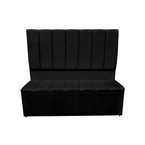 Conjunto Cabeceira e Recamier Eliza para Cama Box Casal 1.40 - Sv Decor:preto