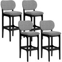 Ver imagem 1 de Kit 4 Banquetas Alta Bar Cozinha Sala Jantar Fixa Betta L02 Preto Suede Pied Poule - Lyam Decor